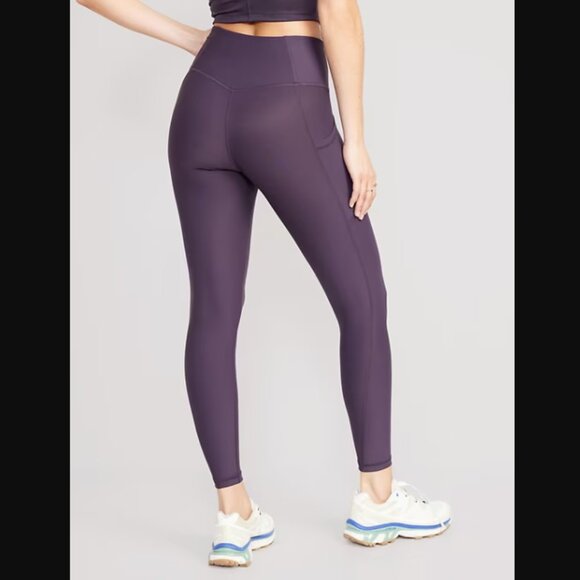 NWT Old Navy ACTIVE 7/8 crop purple leggings light compression size small NEW - Picture 5 of 14